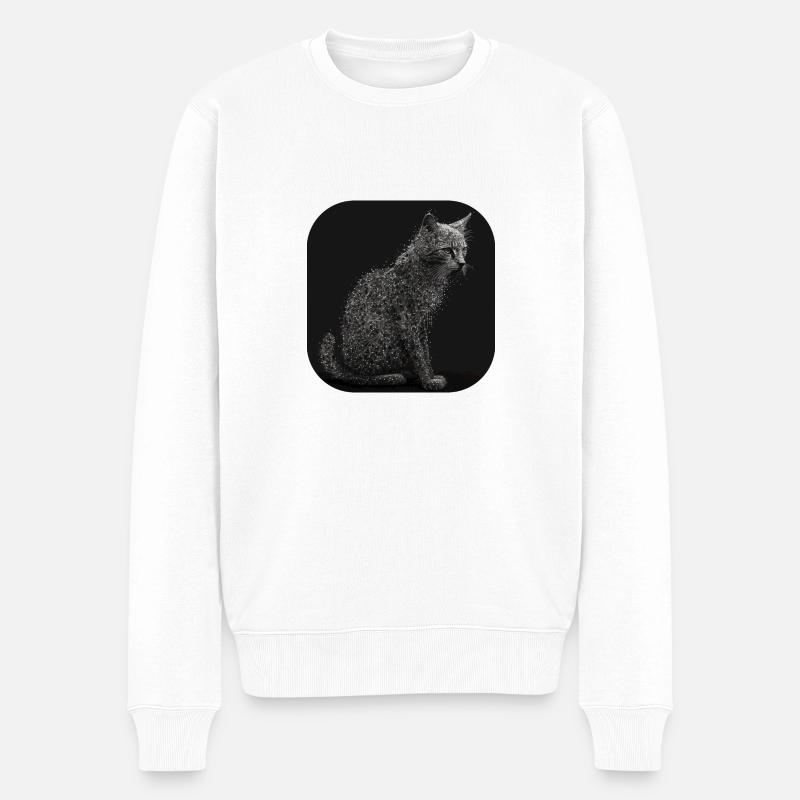 Cat - Männer Premium Bio Pullover - Weiß