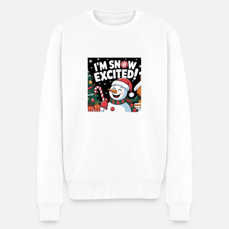 I‘M SNOW EXCITED! - Männer Premium Bio Pullover - Weiß
