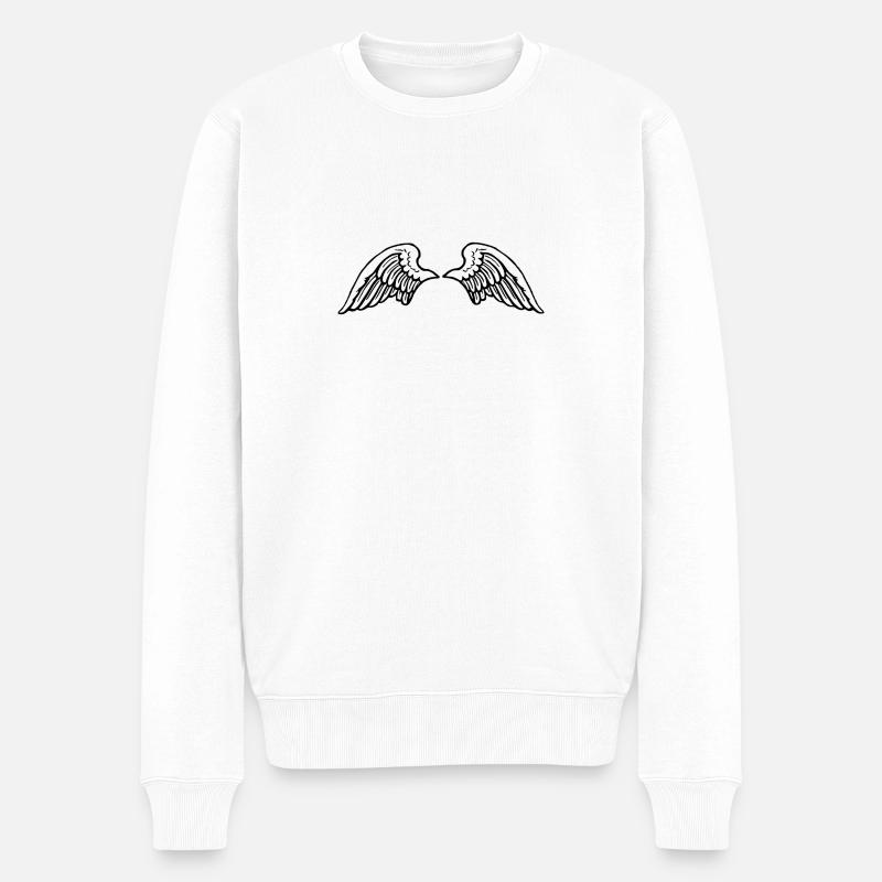 wing - Männer Premium Bio Pullover - Weiß