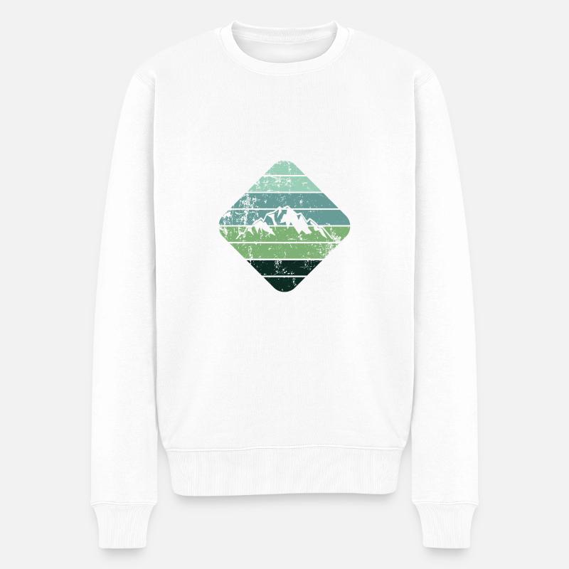 Berg - Männer Premium Bio Pullover - Weiß