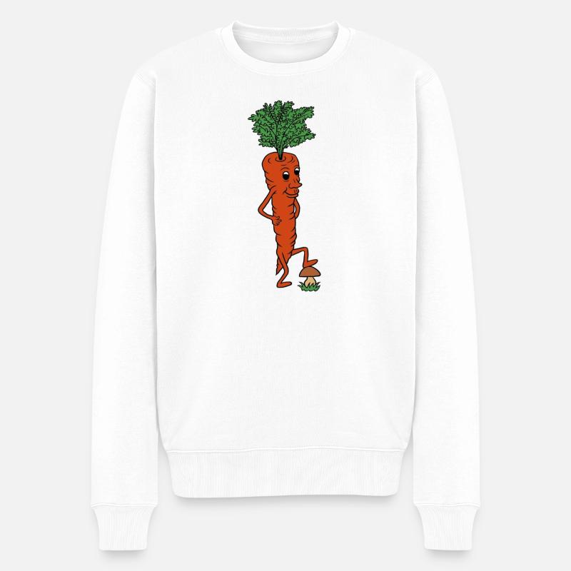 Carottes heureuses illustration - Pull Premium bio Homme - blanc