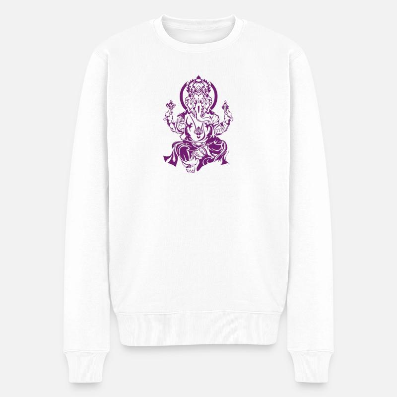 Ganesha dieu de la fortune - Pull Premium bio Homme - blanc