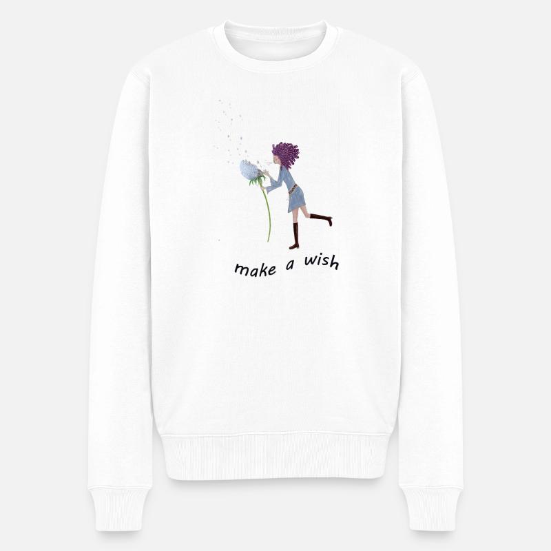 Wünsch Dir was ,glaube daran das es sich erfüllt - Männer Premium Bio Pullover - Weiß
