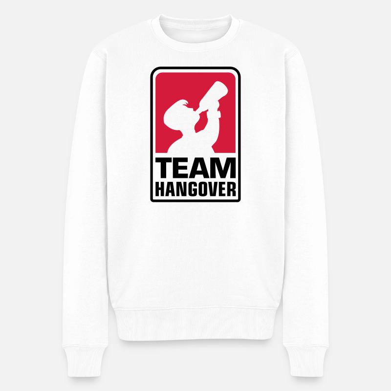 team logo hangover - Männer Premium Bio Pullover - Weiß