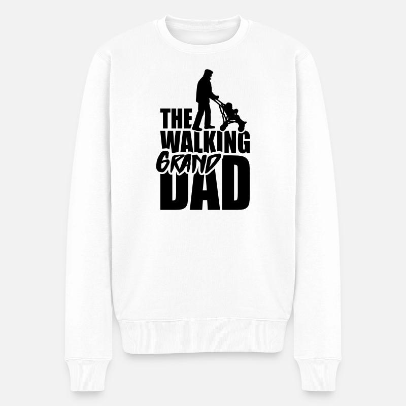 The walking grandad 1clr - Männer Premium Bio Pullover - Weiß