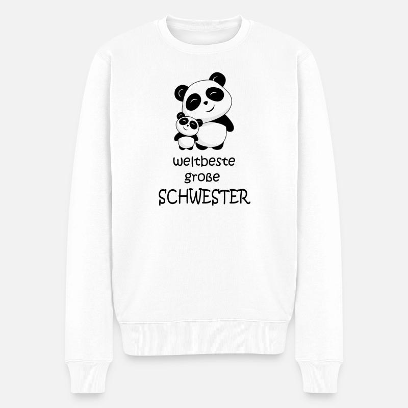 weltbeste große Schwester - Männer Premium Bio Pullover - Weiß