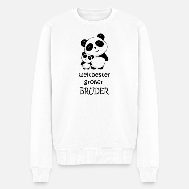 weltbester grosser Bruder - Männer Premium Bio Pullover - Weiß