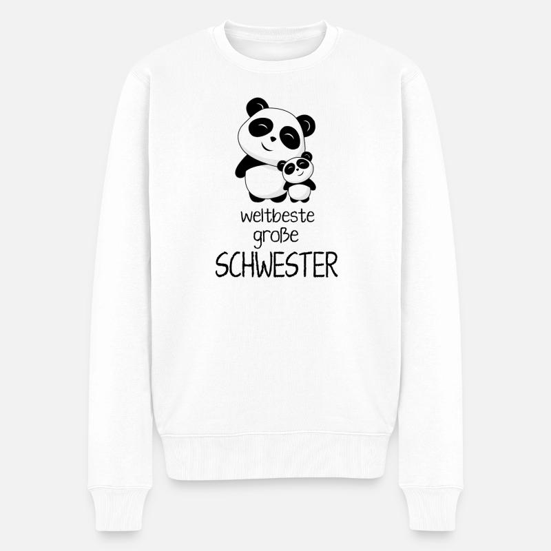 Weltbeste grosse Schwester - Männer Premium Bio Pullover - Weiß