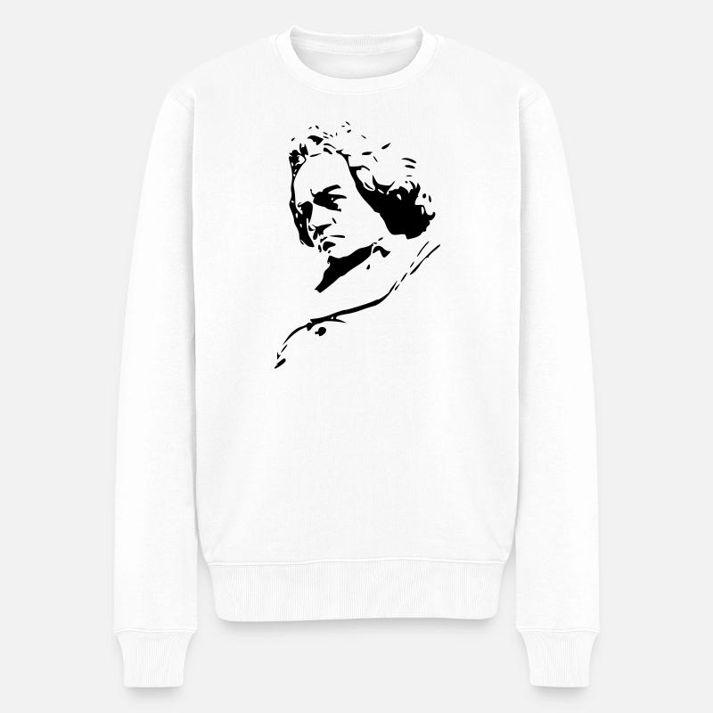 Beethoven - Männer Premium Bio Pullover - Weiß