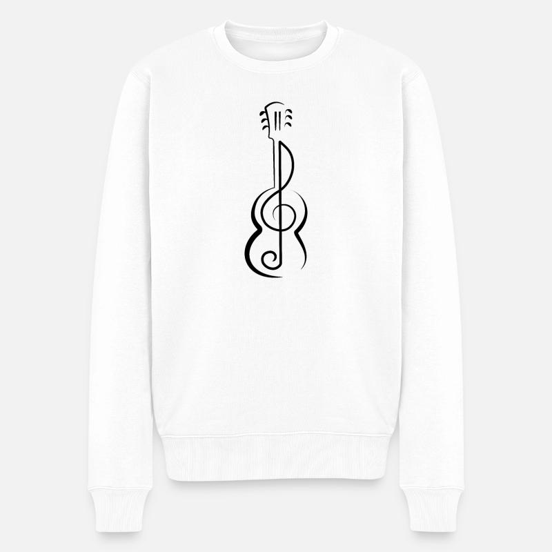 Gitarre Musik - Männer Premium Bio Pullover - Weiß
