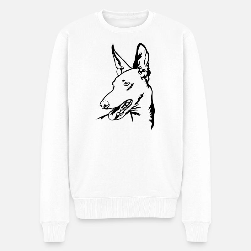 Tête Podenco - Pull Premium bio Homme - blanc