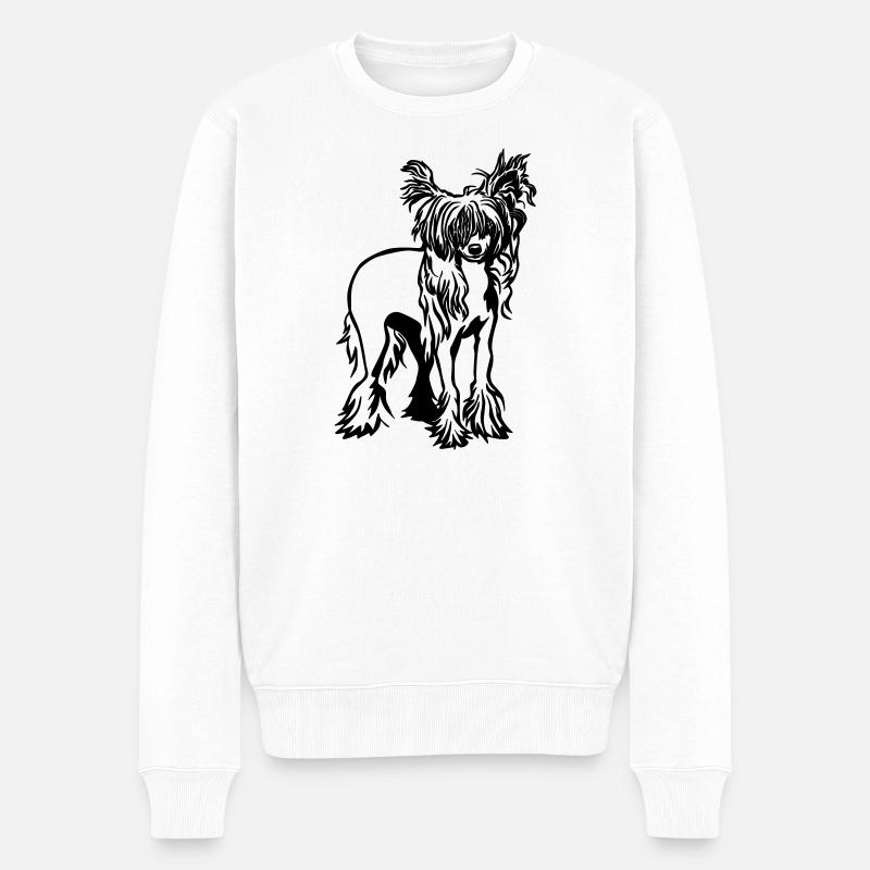 Chien chinois à crête - Pull Premium bio Homme - blanc