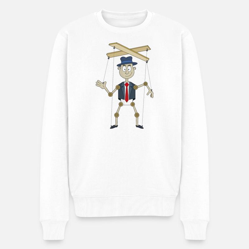 Eine lustige Puppe - Männer Premium Bio Pullover - Weiß