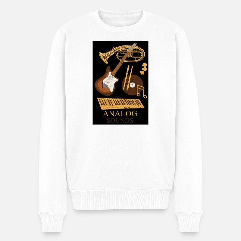 Analog Musik Instrumente - Männer Premium Bio Pullover - Weiß