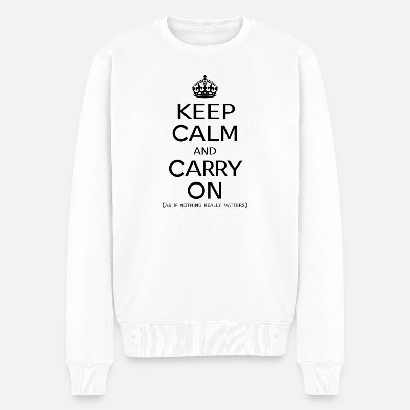 Ruhe bewahren [schwarz] - Männer Premium Bio Pullover - Weiß