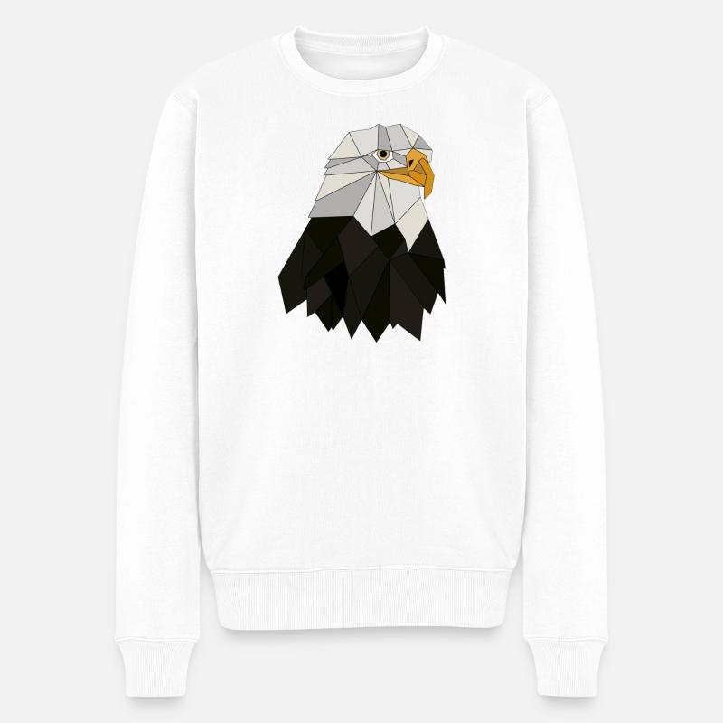 Géométrique aigle - Pull Premium bio Homme - blanc