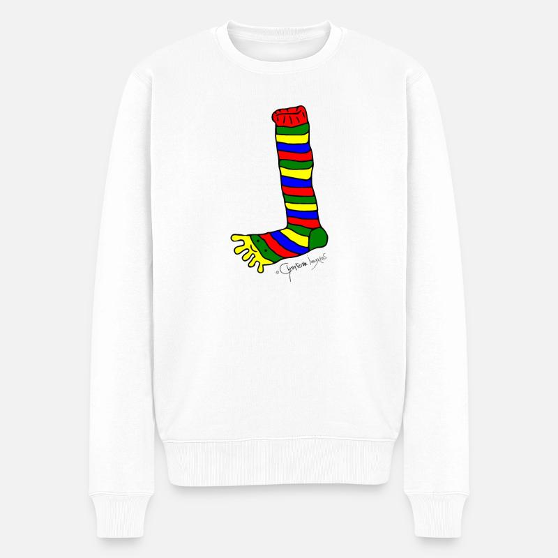 Ringelzehensocke © Chyropterum Innoxius - Männer Premium Bio Pullover - Weiß
