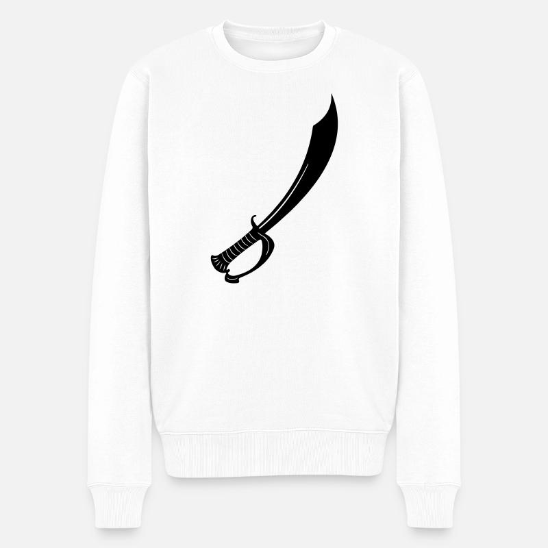 Schwert - Männer Premium Bio Pullover - Weiß
