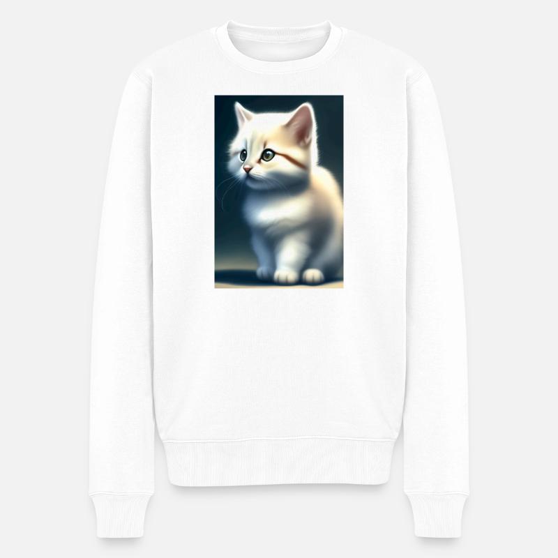 Petit bébé chat mignon - Pull Premium bio Homme - blanc