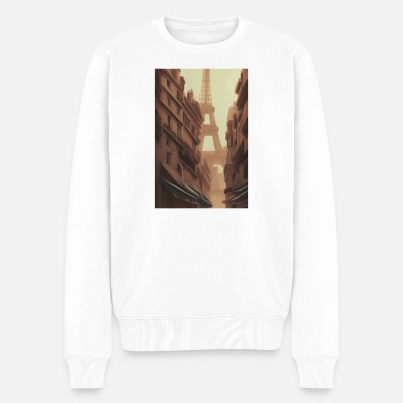 Rue de Paris - Männer Premium Bio Pullover - Weiß