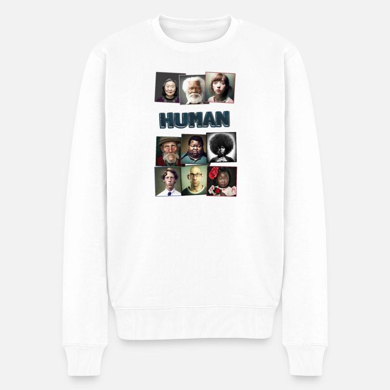 Super Normal 01 Human - Pull Premium bio Homme - blanc
