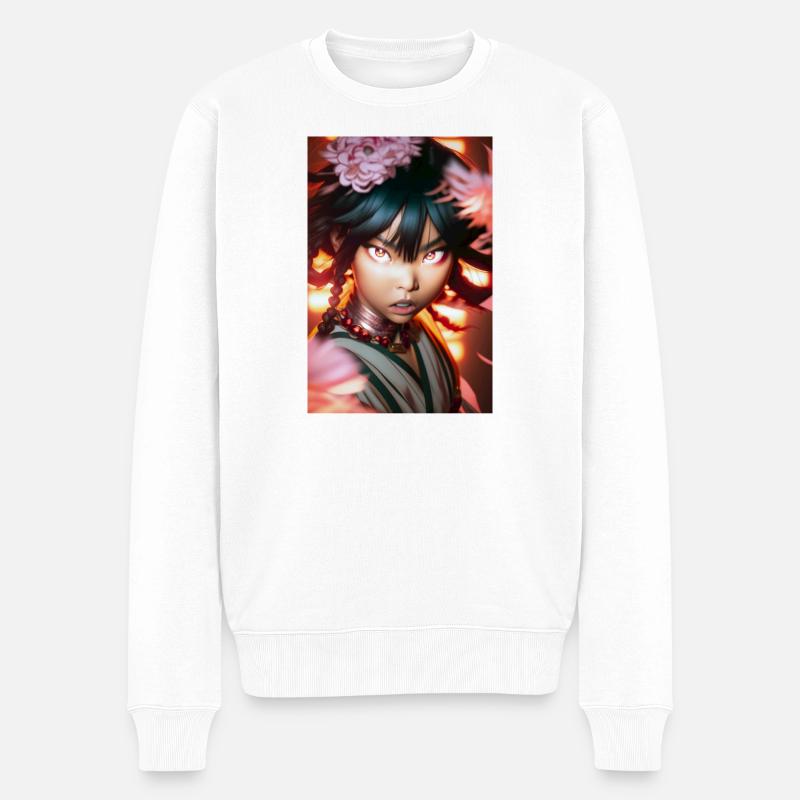 Chika - Männer Premium Bio Pullover - Weiß