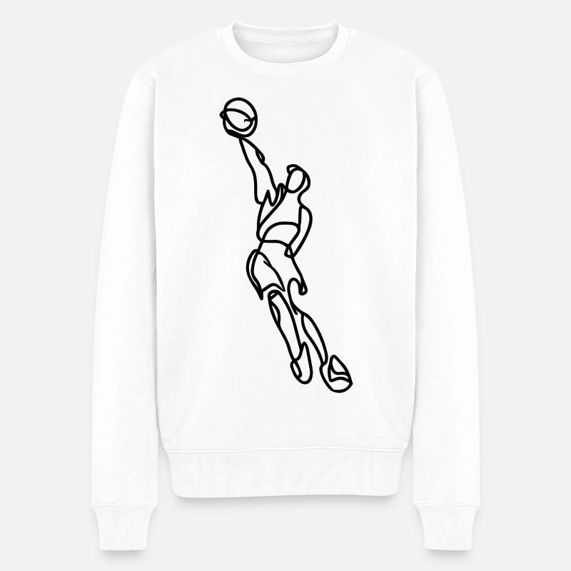 Basketballspieler Skizze - Männer Premium Bio Pullover - Weiß