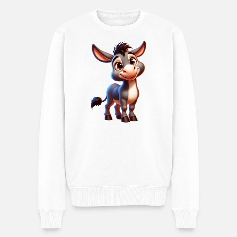Esel Esel Schnuller Maultier - Männer Premium Bio Pullover - Weiß