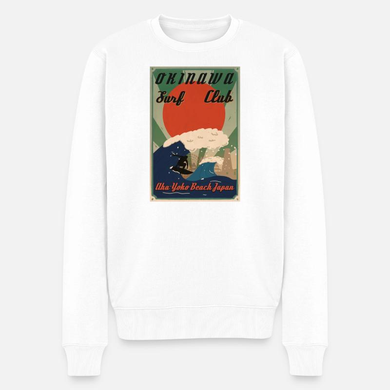 Affiche rétro d’Okinawa - Pull Premium bio Homme - blanc