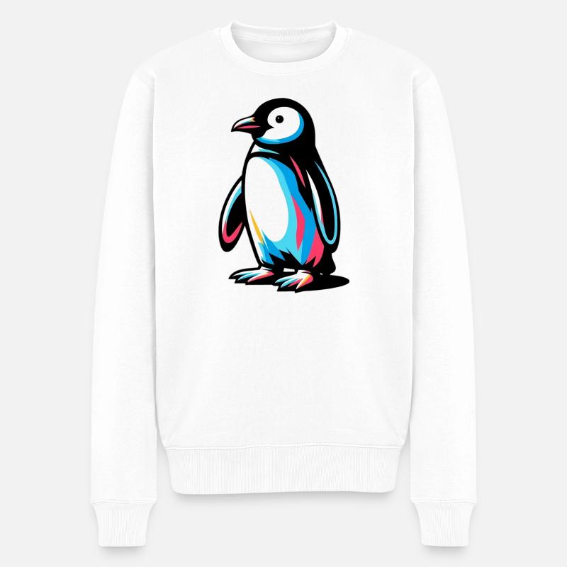 Pinguin - Männer Premium Bio Pullover - Weiß