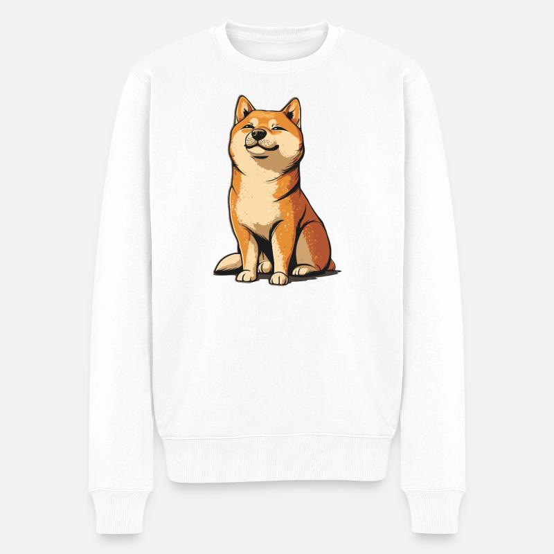 Shiba Inu - Männer Premium Bio Pullover - Weiß
