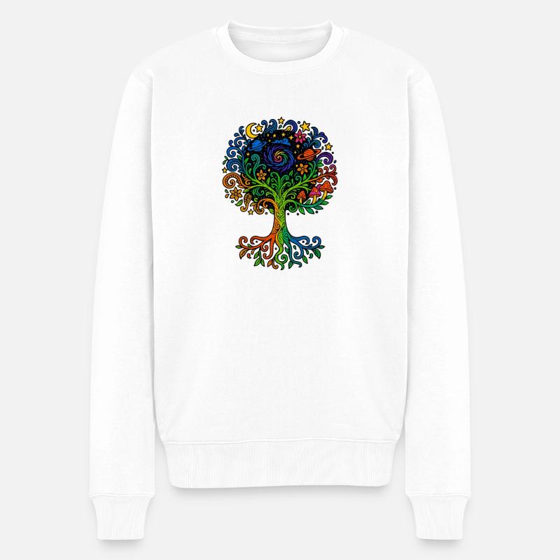 Arbre de l’Univers - Pull Premium bio Homme - blanc