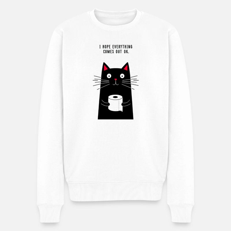 Ich hoffe, es geht gut - Männer Premium Bio Pullover - Weiß