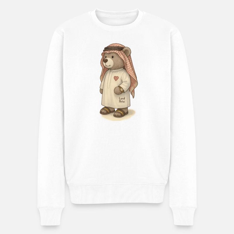 Lord Petzi Scheich - Männer Premium Bio Pullover - Weiß