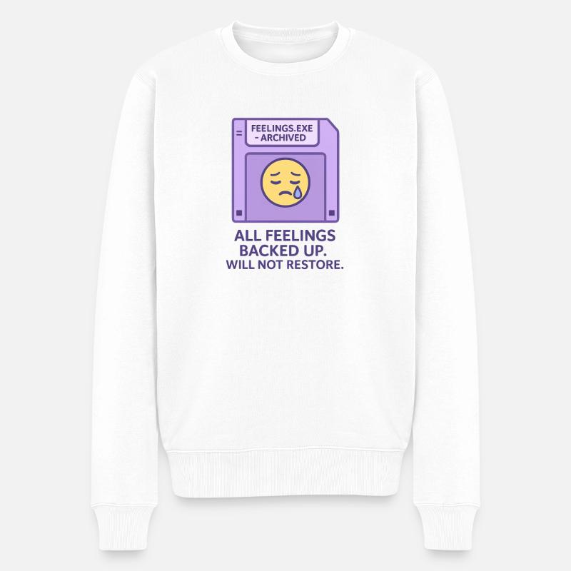 Fühle die Tränen Muster Deutsch - Männer Premium Bio Pullover - Weiß