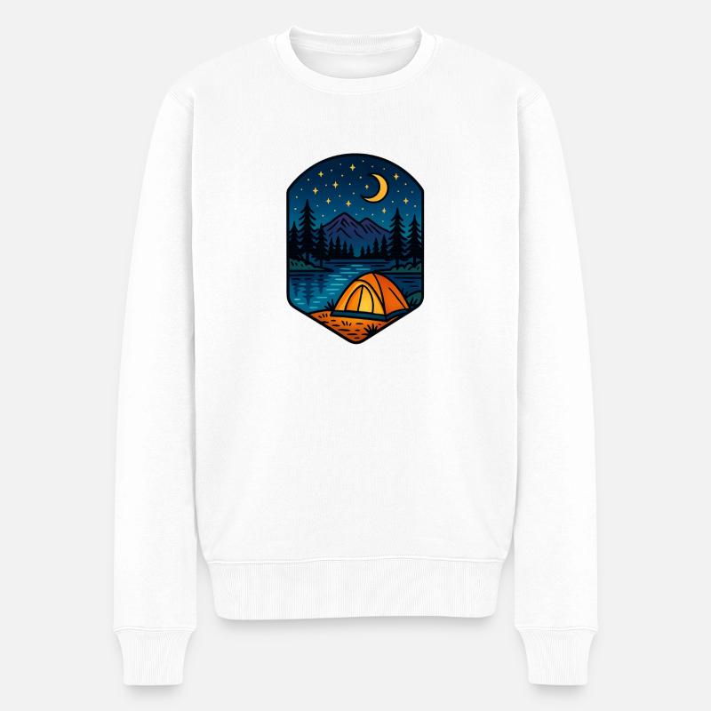 Flucht aus dem Sternensee - Männer Premium Bio Pullover - Weiß