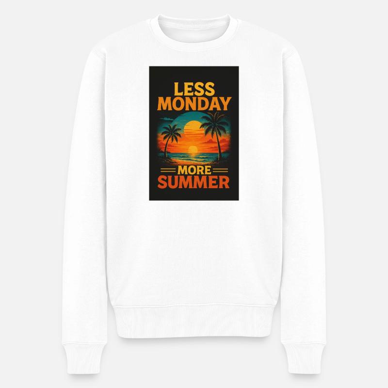 Less Monday – More Summer - Männer Premium Bio Pullover - Weiß