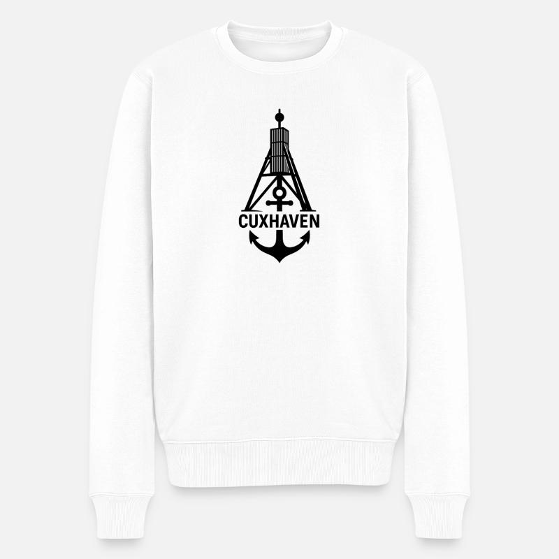 Kugelbake anker cuxhaven - Männer Premium Bio Pullover - Weiß