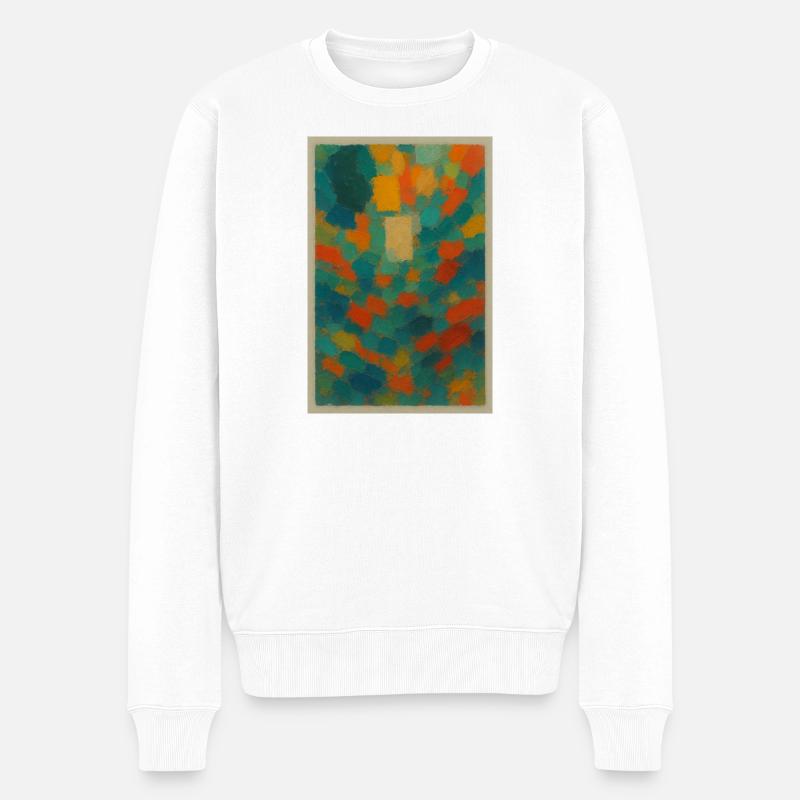 Jeu abstrait de couleurs sur toile - Pull Premium bio Homme - blanc