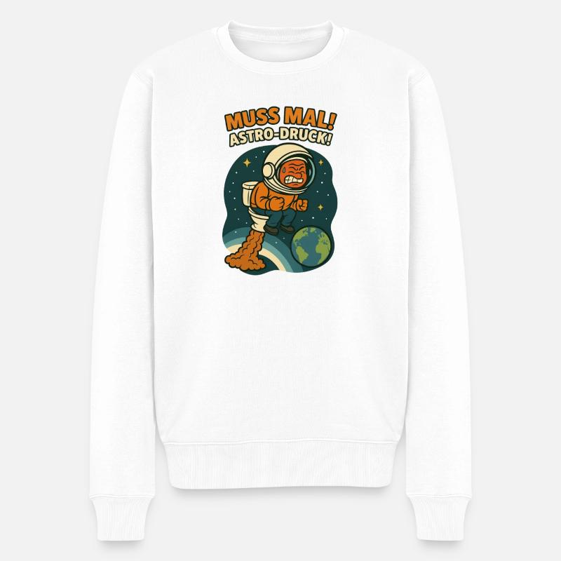 WC Muss Mal Astro Druck - Pull Premium bio Homme - blanc