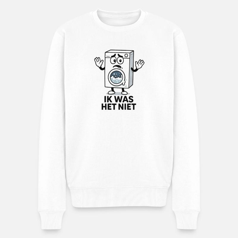 triste machine à laver dessin animé - Pull Premium bio Homme - blanc