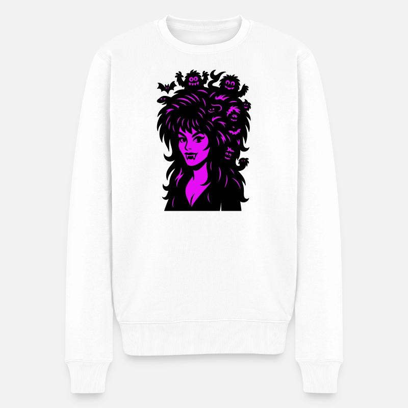 Vampir-Lady mit Superhair! - Männer Premium Bio Pullover - Weiß