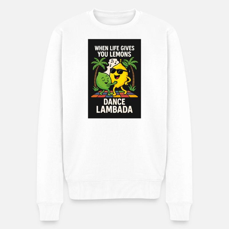 Dance Lambada - Zitronen mit Moves - Männer Premium Bio Pullover - Weiß