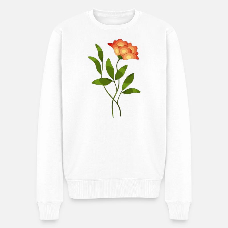 Illustration florale aux teintes contrastées - Pull Premium bio Homme - blanc