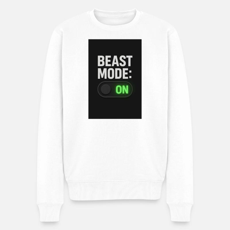 Beast Mod einschalten Schalter Design - Männer Premium Bio Pullover - Weiß