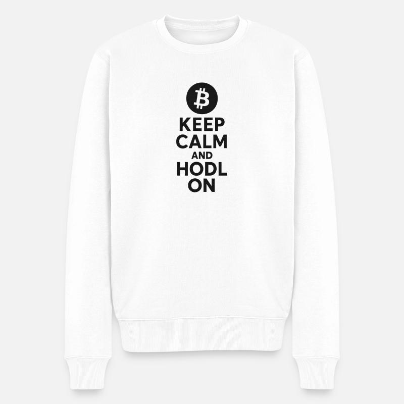 Conception inspirante de Crypto HODL - Pull Premium bio Homme - blanc