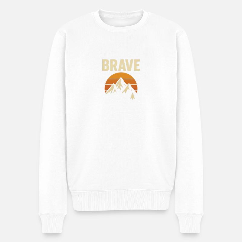 courageux - Pull Premium bio Homme - blanc