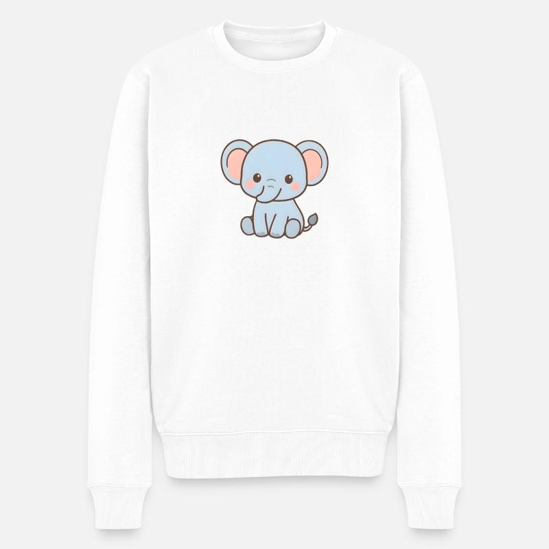 Charmant éléphant ours en peluche design - Pull Premium bio Homme - blanc
