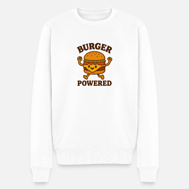 Burger Power Dessin animé - Pull Premium bio Homme - blanc