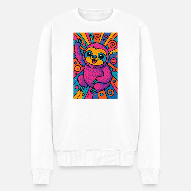 Faultier - Männer Premium Bio Pullover - Weiß